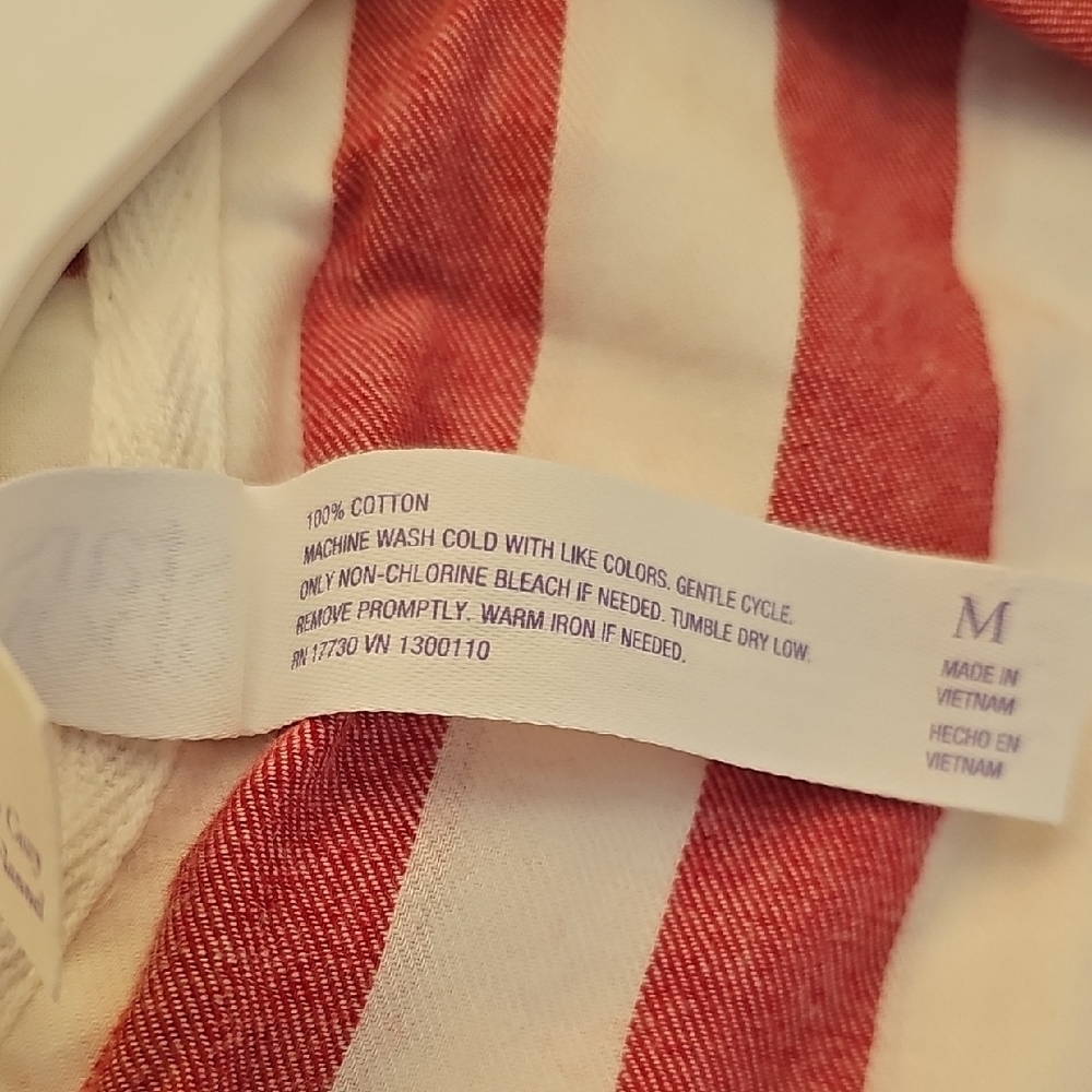 Stars Above Red and White Striped All Cotton Striped  Nightshirt - Picture 7 of 10
